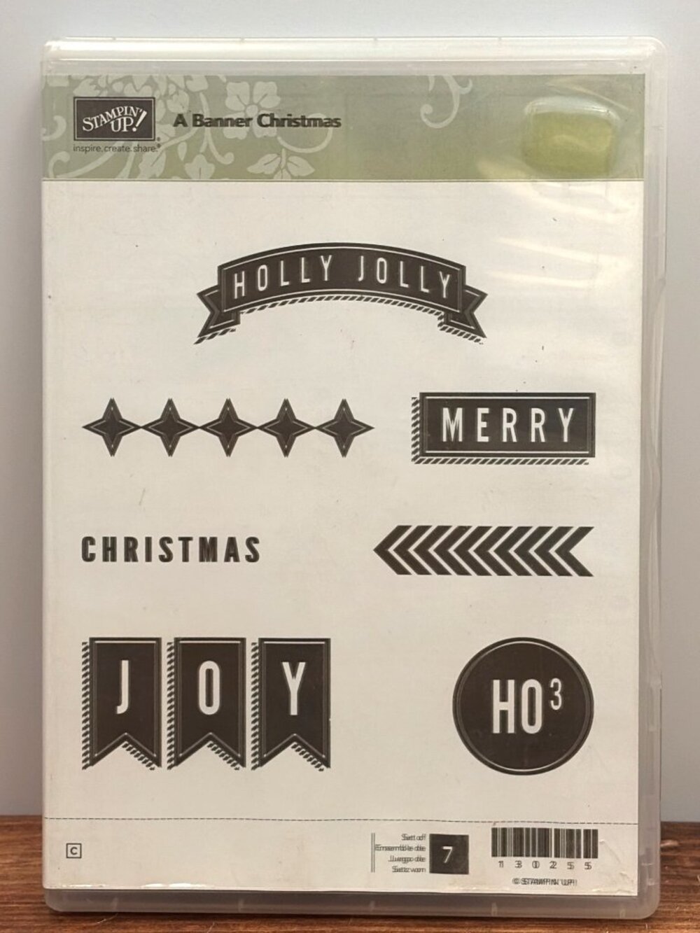 STAMPIN UP 130255 A BANNER CHRISTMAS CLEAR MOUNT RUBBER STAMP SET HOLIDAY